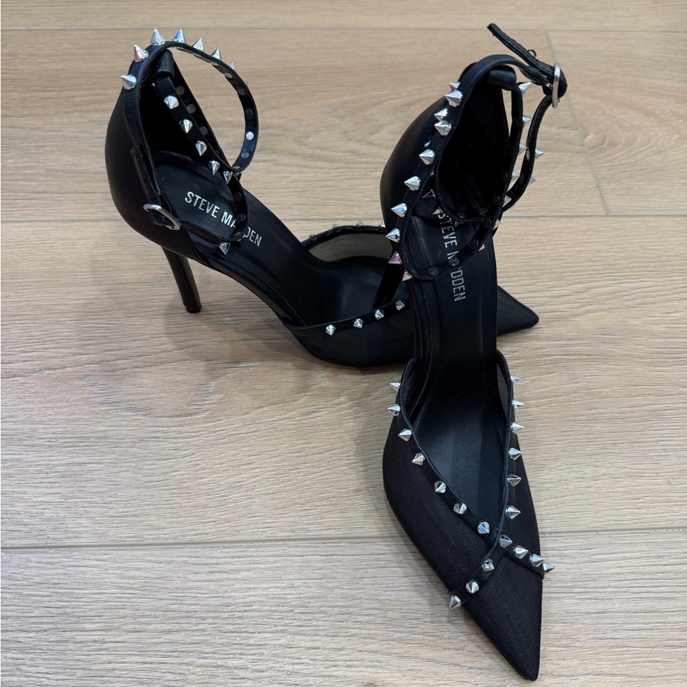 Steve Madden Black Heels with Silver Studs